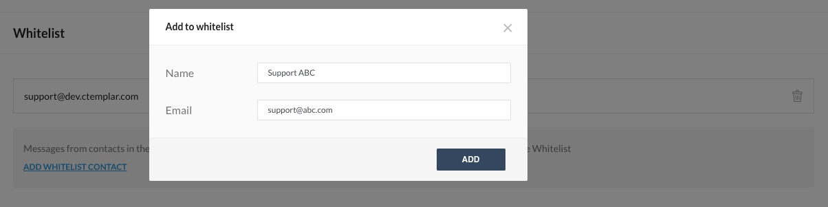 Whitelist email