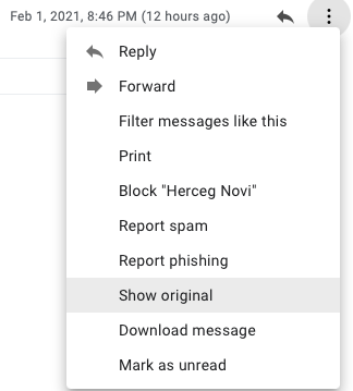 E-mail show original