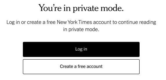 you're in private mode